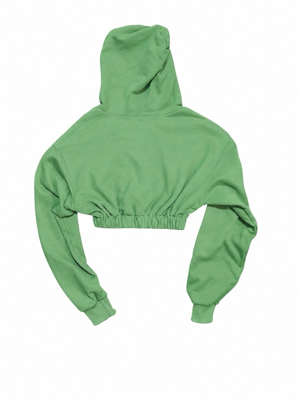 Adika Cropped Hooded Full Zip Sweatshirt Green Size XS Graphic Los Angeles - Picture 4 of 7